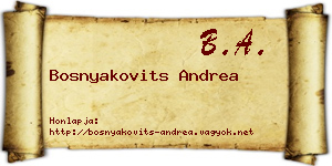 Bosnyakovits Andrea névjegykártya